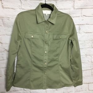 St. John Sport Green Button Shirt Jacket Small